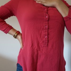 pink linen top